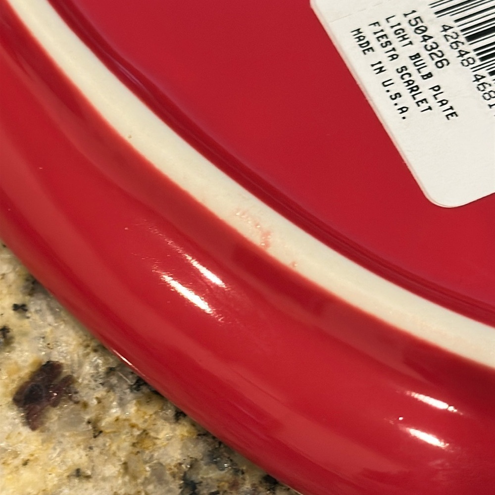 Retired NWT Fiestaware Fiesta Christmas Light Bulb Appetizer Plate in Scarlet - Picture 4 of 5